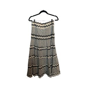 Anthropologie Black and Cream Maxi Skirt